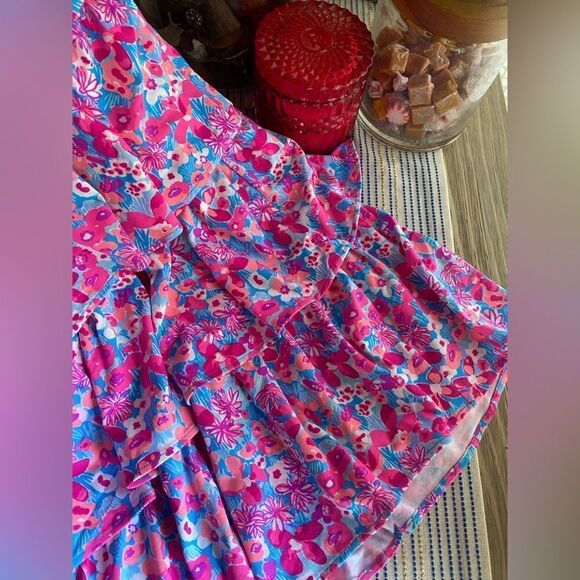 Lilly Pulitzer Mini  Dress Womens Size Small Floral Sleeveless Tiered Ruffle - Picture 11 of 16